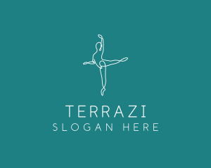 Yoga Ballerina Pose logo design