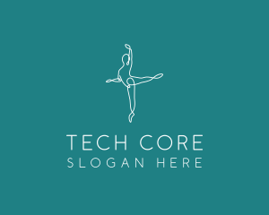 Yoga Ballerina Pose logo design