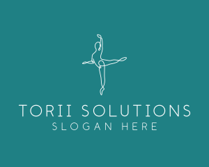 Yoga Ballerina Pose logo design