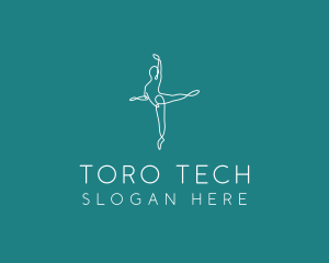 Yoga Ballerina Pose logo design