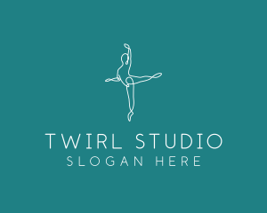 Yoga Ballerina Pose logo design