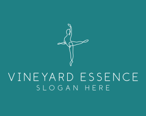 Yoga Ballerina Pose logo design