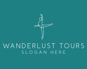 Yoga Ballerina Pose logo design