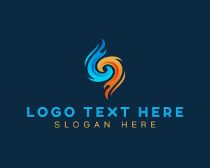 Heat - Air Flow Air Conditioning logo design