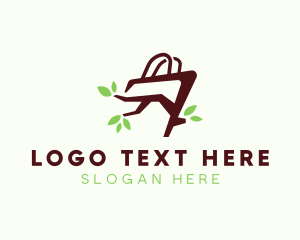 Organic Tree Shopping Bag logo design