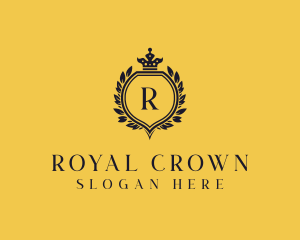 Crown Shield Wreath Academy logo design