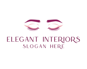 Elegant Eyelash Eyebrow logo design