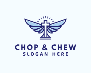 Fellowship - Cross Wings Catholic logo design