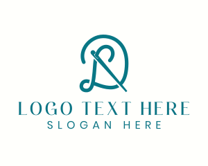 Fashion Designer - Needle Letter D logo design