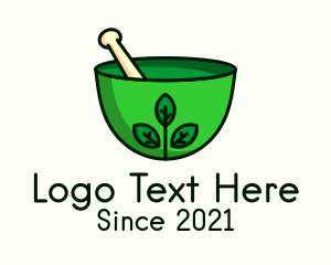 Leaf - Herbal Mortar & Pestle logo design