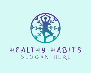 Yoga Leaf  Wellness logo design