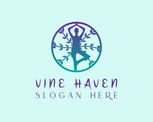 Yoga Leaf  Wellness logo design