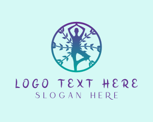 Stretching - Yoga Leaf  Wellness logo design
