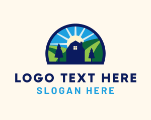 Agritourism - Sunny Farm House Barn logo design