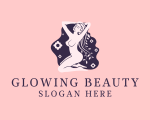 Aesthetician - Naked Woman Flower logo design