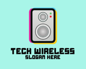 Wireless - Colorful Music Speaker logo design