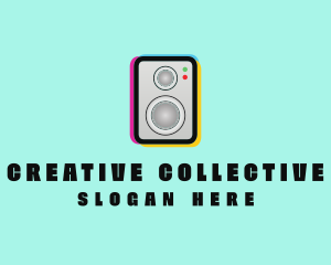 Colorful Music Speaker logo design