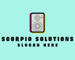 Colorful Music Speaker logo design