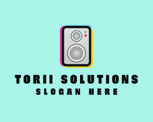 Colorful Music Speaker logo design