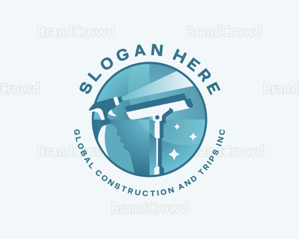 Squeegee Wiper Window Cleaning Logo