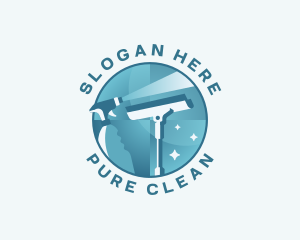 Squeegee Wiper Window Cleaning logo design