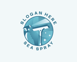 Squeegee Wiper Window Cleaning logo design