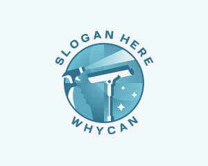 Sanitary - Squeegee Wiper Window Cleaning logo design