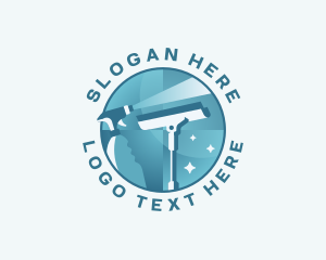 Disinfectant - Squeegee Wiper Window Cleaning logo design