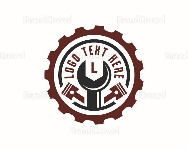 Wrench Piston Cogwheel Logo