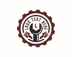 Wrench Piston Cogwheel Logo