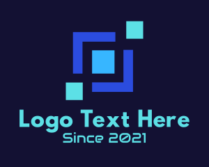 Monochrome - Pixel Box Technology logo design