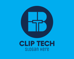 Blue Tech BT logo design