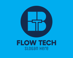 Blue Tech BT logo design