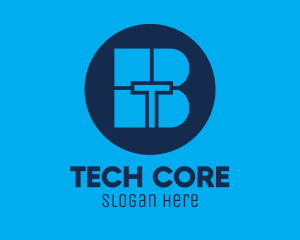 Blue Tech BT logo design