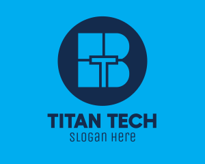 Blue Tech BT logo design