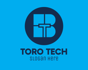 Blue Tech BT logo design