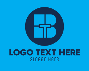 Round - Blue Tech BT logo design