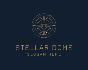 Golden Astrology Compass logo design