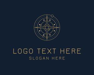 Stellar - Golden Astrology Compass logo design