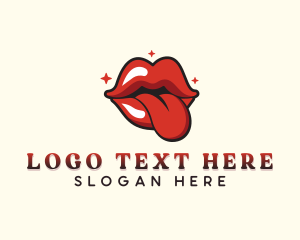 Seduction - Sexy Mouth Tongue logo design