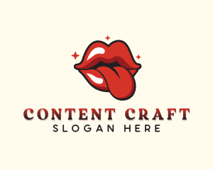 Sexy Mouth Tongue logo design