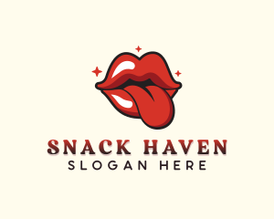 Sexy Mouth Tongue logo design