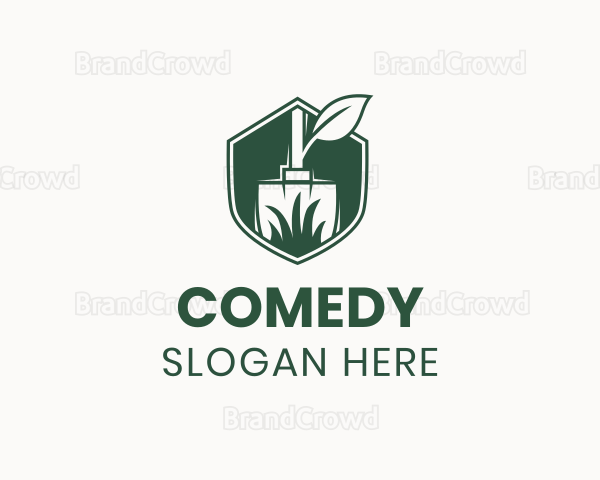 Grass Shovel Leaf Logo