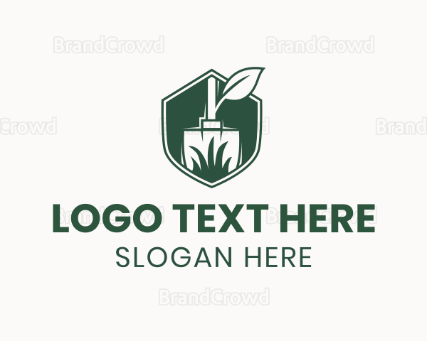 Grass Shovel Leaf Logo