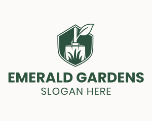 Grass Shovel Leaf logo design