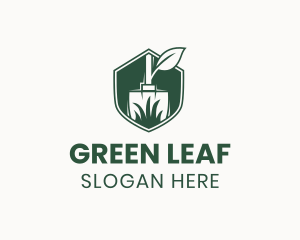 Grass Shovel Leaf logo design