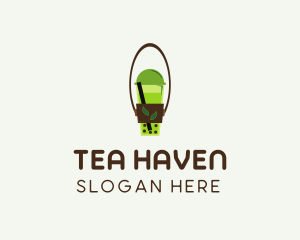 Organic Milk Tea  logo design