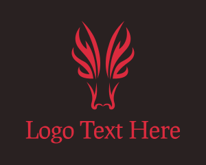 Dragon - Fire Dragon Creature logo design