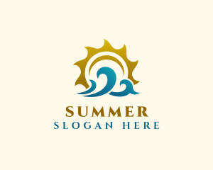 Summer Ocean Wave logo design