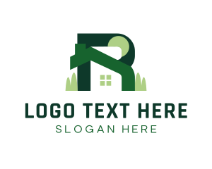 Green - Modern Real Estate Letter R logo design